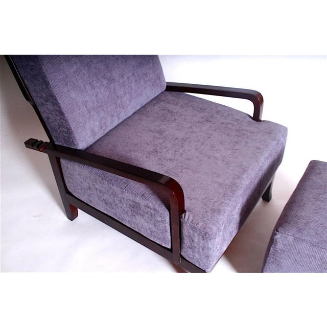 1930s Set of Art Deco Adjustable Armchair with Footstool, 1930s For Sale - Image 5 of 8