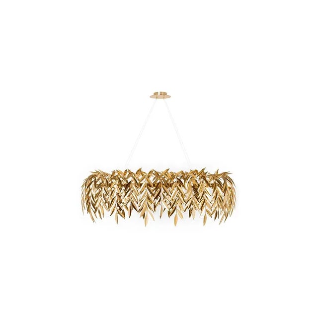 Gold brass azores chandelier by insidherland dimensions: d 80 x w 130 x h 42 cm. Materials: polished brass with gold bath...