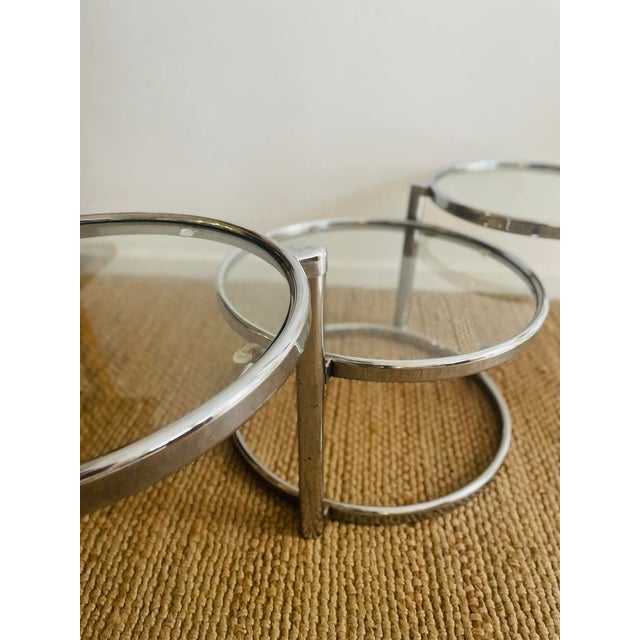 Glass Folding and Rotating Coffee Table, 1970s For Sale - Image 7 of 10