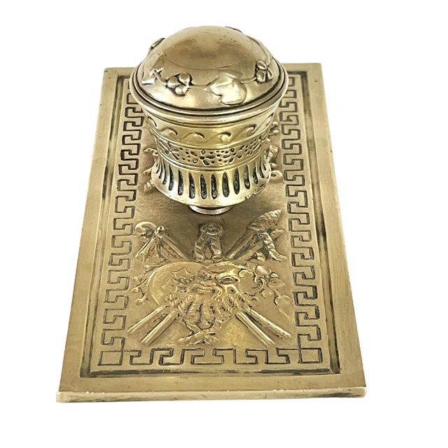Antique French Bronze Empire Napoleon III Ink Blotter Desk Accessory For Sale - Image 6 of 10