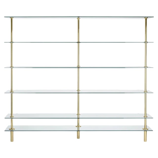 Legs Bookshelves in Crystal and Polished Brass by Paolo Rizzatto For Sale