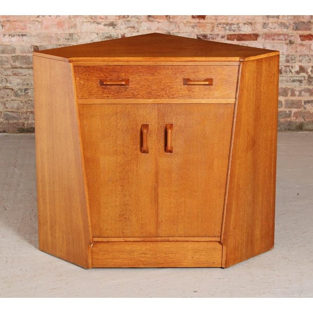 Mid Century G-Plan Brandon range oak corner desk, circa 1950s. Excellent restored condition. W 70cm D 70cm H 85cm desktop...