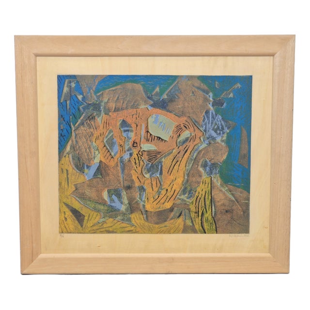 Piet Koenen, Modern Surrealist Composition, Silkscreen & Mixed Media, 1990s For Sale