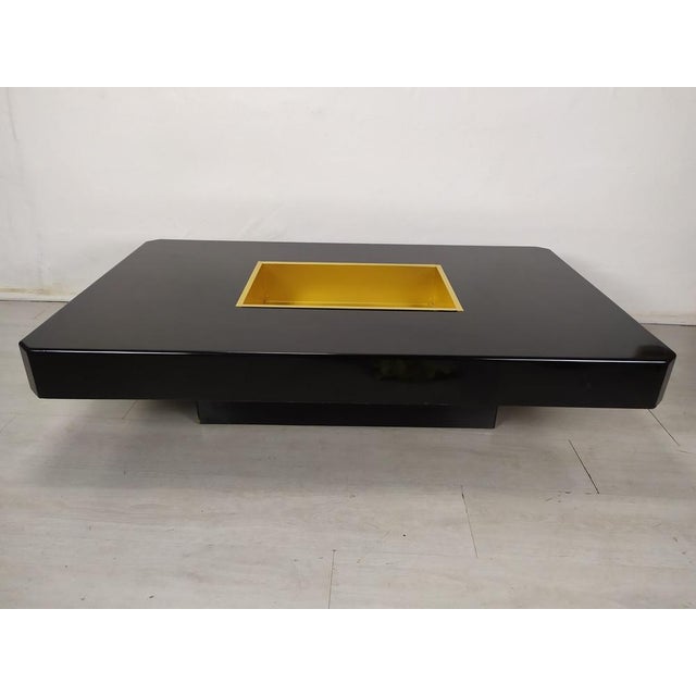 Black Black & Gold Coffee Table, 1970s For Sale - Image 8 of 18
