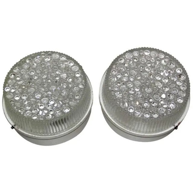 Metal Lacquered Metal & Bubble Glass Sconces, 1960s, Set of 2 For Sale - Image 7 of 7