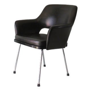 Modernist Armchair in Chrome and Skai, Belgium, 1960s For Sale