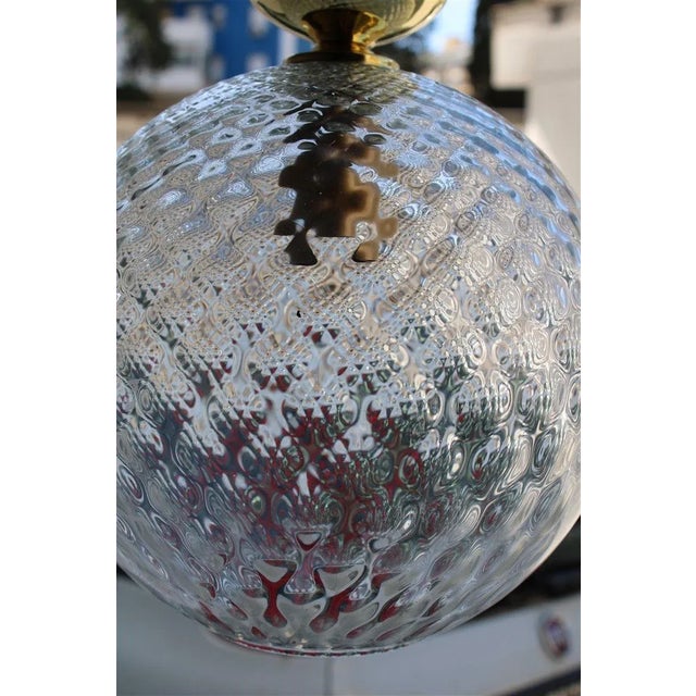 Chandelier in Murano Glass & Brass, 1950s, in Very Good conditions. Designed 1950 to 1959 Up to 250V (Europe/UK...