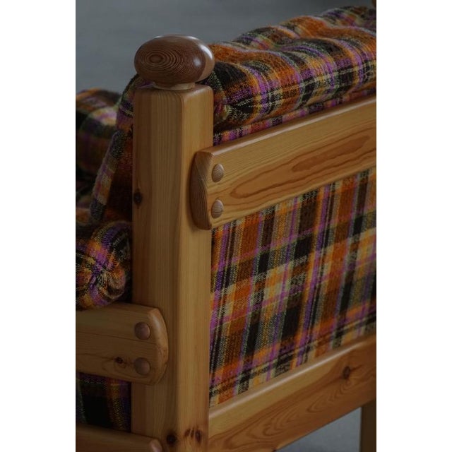 Swedish Modern Brutalist Lounge Chair in Pine, 1970s For Sale - Image 16 of 18