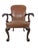 Traditional Vintage Maitland-Smith Carved Wood & Brown Leather Armchair For Sale - Image 3 of 18