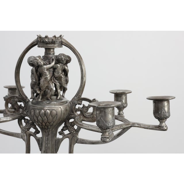Art Nouveau Tin Candleholder from Achille Gamba, Italy, 1900s For Sale - Image 5 of 17