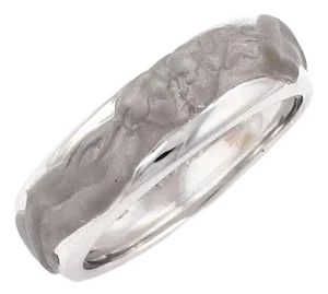 Carrera Y Carrera Adam & Eve 18k White Gold Band Ring, Size 8
