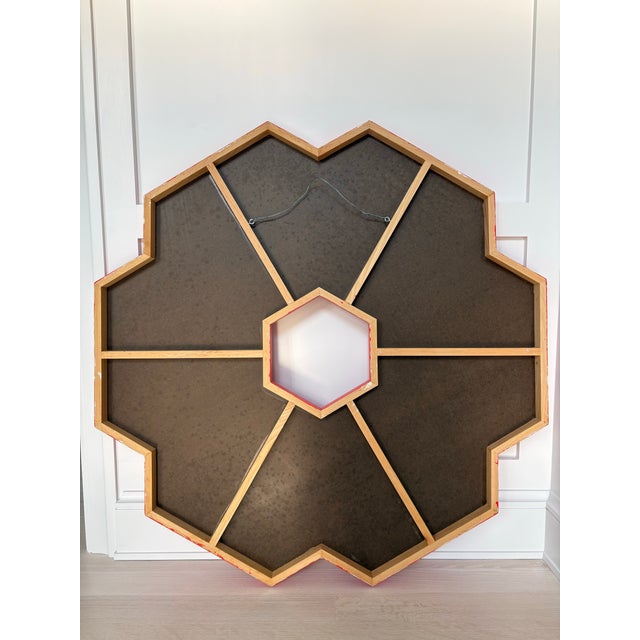 Vintage Large Hard Edge Abstract Op Art Geometric Shaped Painting, Manner of Frank Stella For Sale - Image 9 of 10