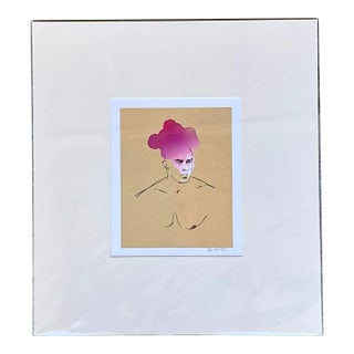 Contemporary Hand Signed Original Print of Color Study of Man For Sale