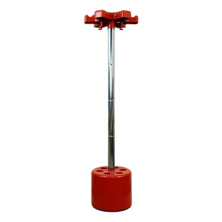 Red Plastic and Chrome Vip Coat Rack attributed to Lucci and Orlandini for Velca, Italy, 1970s For Sale