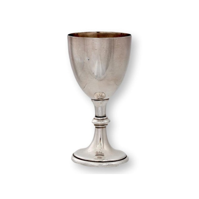 English silverplate trophy dated 1952 in an unusual egg cup form, engraved for an A.C.F. boxing competition. Awarded to...