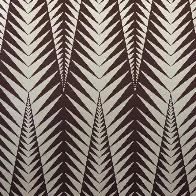 Sample - Schumacher x Neisha Crosland Zebra Wallpaper in Brown Silver For Sale
