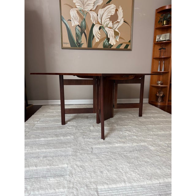 Wood Vintage Walnut "Gate Leg" Dining Table With Drop Leaves After George Nelson for Herman Miller For Sale - Image 7 of 16