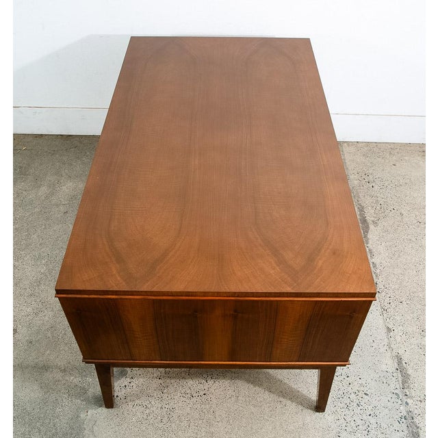 Mid-Century Modern 1960s Mid Century Danish Modern Desk Executive Walnut 7 Drawer Locking Cabinet Wood Nm For Sale - Image 3 of 12