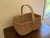 Vintage Nantucket-Style Handwoven Rattan Gathering Basket For Sale - Image 4 of 9