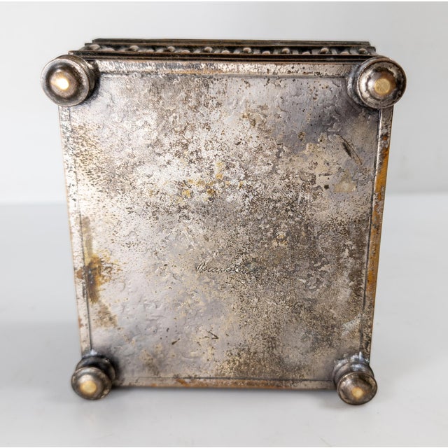 20th Century Gun Metal Gray Art Deco Bronze Dresser Box by Oscar Bach For Sale - Image 12 of 13