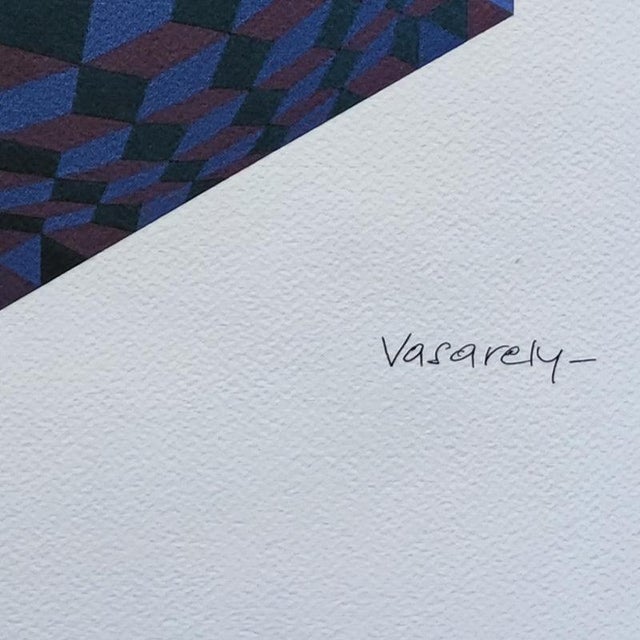 Victor Vasarely, Op Art Composition, 1970s, Lithograph For Sale - Image 7 of 10