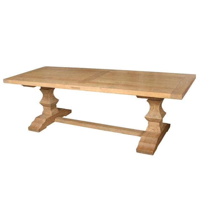 French Country A Trestle Dining Table in Reclaimed Wood For Sale - Image 3 of 4