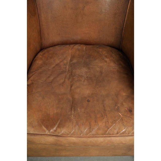 Vintage Sheepskin Club Armchair For Sale - Image 6 of 14