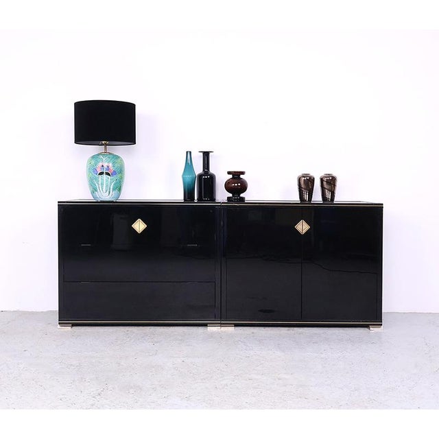 Black Lacquered Cabinets by Pierre Vandel, 1970s, Set of 2 For Sale - Image 3 of 18