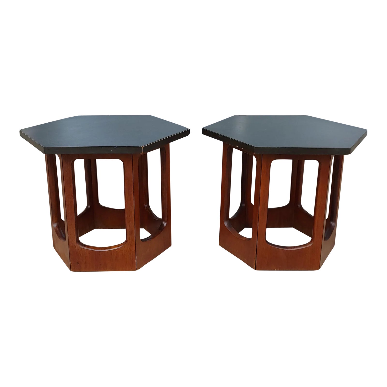 Mid 20th Century Pair of Harvey Probber Mid-Century Modern Hexagonal ...
