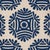 Abstract SAMPLE - Schumacher X Drusus Tabor Gilded Star Block Print Fabric In Navy On Natural For Sale - Image 3 of 4