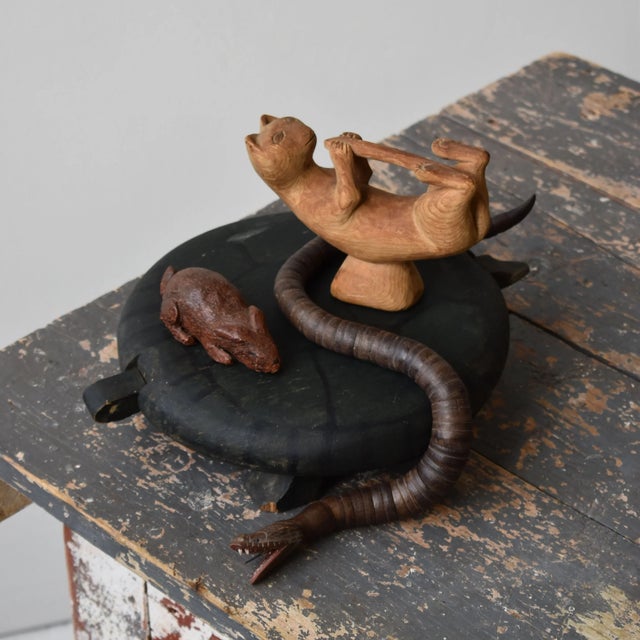 Vintage Miniature Coy Rabbit Terracotta Sculpture, Circa 1970s | Chairish