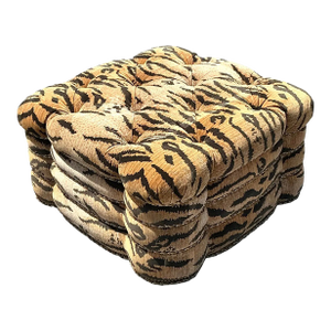 Vintage Boho Tufted Tiger Ottoman