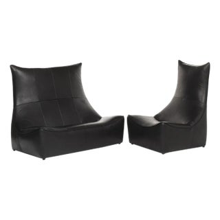 1980s Leather Sitting Set Rock Series Gerard Van Den Berg Montis For Sale