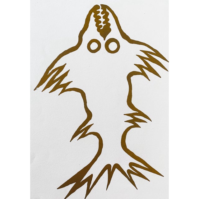 Late 20th Century Michail Grobman, Post Soviet Nonconformist Avant Garde Russian Israeli Screen Print Leviathan, 1976 For Sale - Image 5 of 12