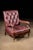 Hancock & Moore Vintage Humidor Armchair and Rolling Ottoman Set in Burgundy For Sale - Image 4 of 17
