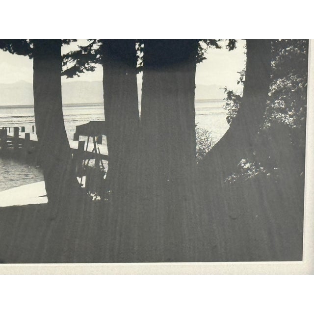 Black Black & White Tahoe Boat in Dock Photograph, Framed For Sale - Image 8 of 12