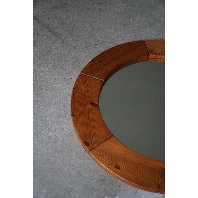 1960s Wall Mirror in Pine from Glasmäster Markaryd, Sweden, 1960s For Sale - Image 5 of 10