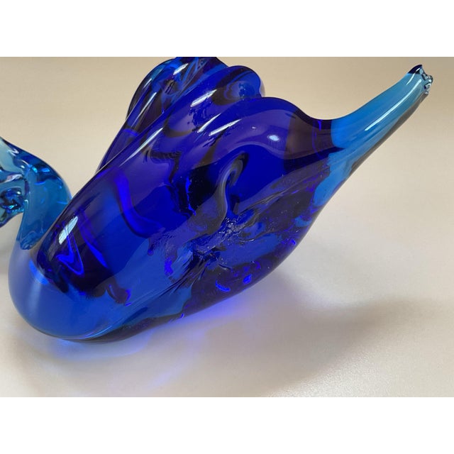 Vintage Artist Made Blue Glass Snail For Sale - Image 4 of 12