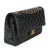 Traditional Black Quilted Lambskin Medium Classic Double Flap Bag For Sale - Image 3 of 9