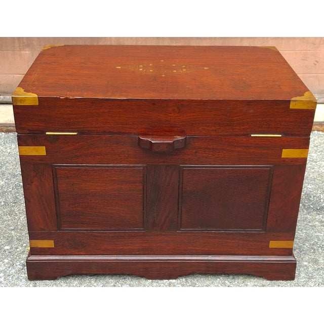 Mid 20th Century Federal Style Brass Inlaid Rosewood Chest For Sale - Image 9 of 12