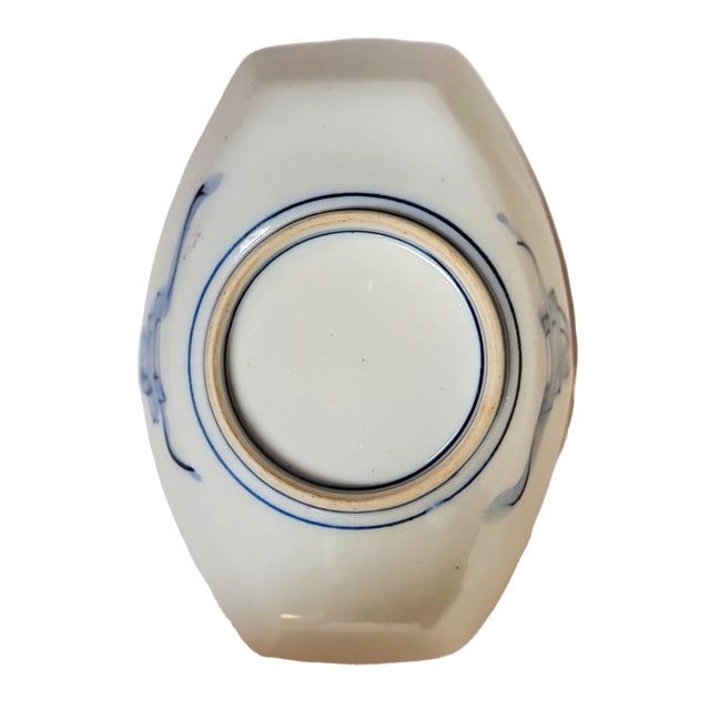 Antique Chinese Boat Shaped Low Bowl With Phoenix and Lotus in Imari Palette 19th Century Porcelain For Sale - Image 4 of 5