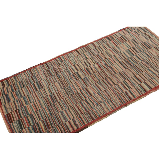 Rug & Kilim Vintage Turkish Burdur Rug With Polychromatic Striae Patterns, From Rug & Kilim For Sale - Image 4 of 7