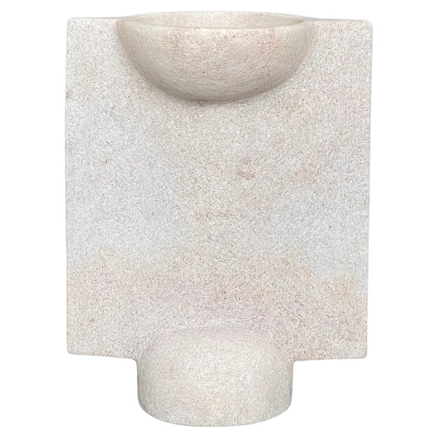 Hand Carved Marble Vessel by Tom Von Kaenel For Sale