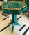 French French-Inspired Geometric Center Table – Green Marbled Finish, Gold Leaf Trim & Sculptural Gilded Details For Sale - Image 3 of 5