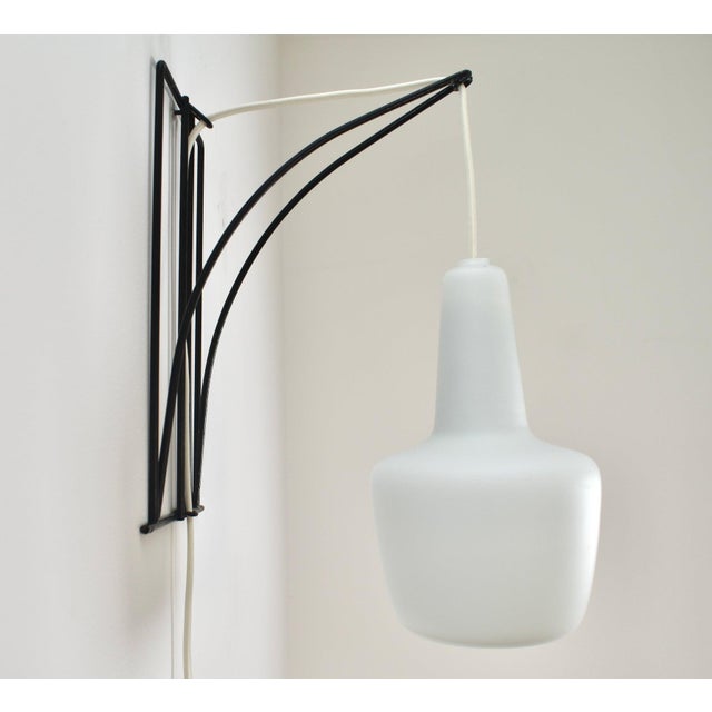 Modernist Wall Sconce Wire Metal Glass 1970s For Sale - Image 6 of 10