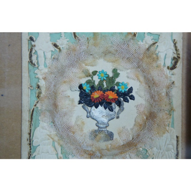 1859 Antique Victorian Framed Die Cut Embossed Valentines Day Card For Sale - Image 10 of 11