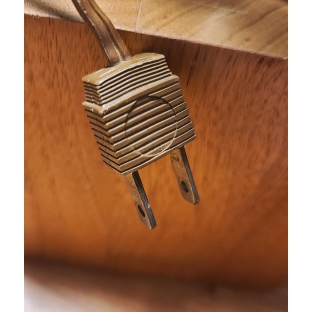 Wood Pair of 1960s Solid Walnut & Brass Columnar Table Lamps From Laurel Lamp Company For Sale - Image 7 of 12