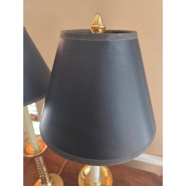 Mid 20th Century Vintage Barley Twist Brass Lamps - A Pair For Sale - Image 5 of 17
