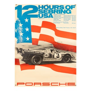 12 Hours of Sebring USA Porsche Porsche Poster by Atelier Strenger, 1971 For Sale