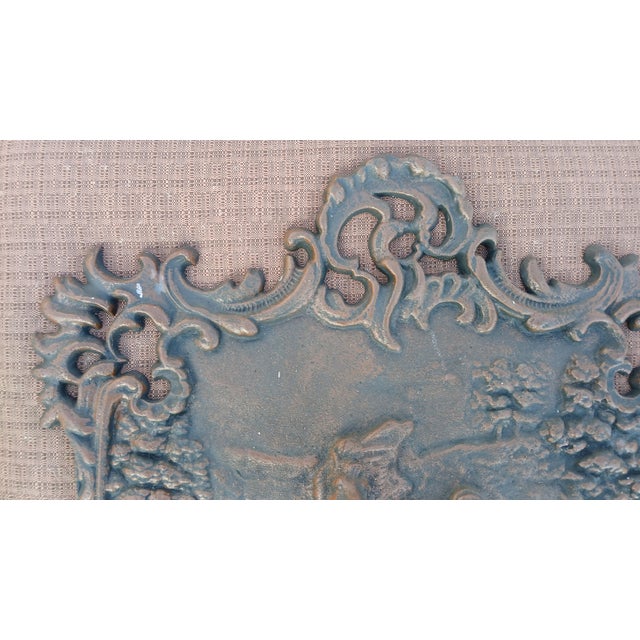 Vintage Cast Iron Horse Themed Fireback For Sale - Image 10 of 12